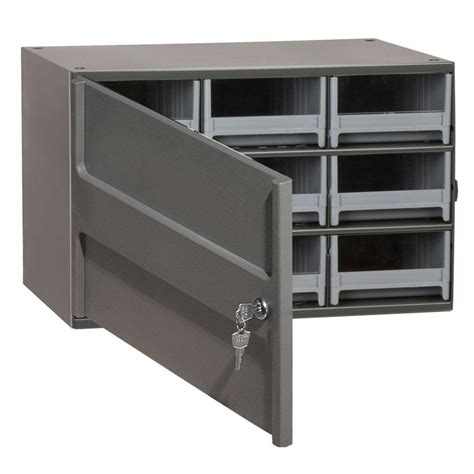 metal box with door and shelf|metal lockable storage box.